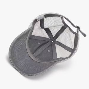 Gorra de malla lavada de verano para exteriores, estilo unisex con correa trasera ajustable, ideal para viajes, deportes y ocio. - Product Image 6