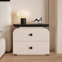 Table de chevet en bois de cerisier de style européen américain - Tables d'appoint modernes pour la chambre à coucher, meubles de chevet classiques