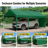 Abri de voiture pliable moderne multi-tailles (4x8m, 5x6m) robuste, coupe-vent et anti-UV, pour extérieur, type garage ou abri de stationnement