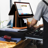 Sistem POS Desktop All-in-One Kelas Komersial, Mesin Kasir dengan Sistem Penagihan, Perangkat Lunak Terintegrasi, Layar Sentuh Kapasitif Multi-sentuh