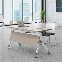 Vente directe d'usine Bureau d'ordinateur moderne Table de salle de réunion Table de conférence pliable avec roues