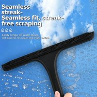 Raclette de douche en silicone de 11 pouces avec poignée ergonomique et crochet de suspension pour portes, fenêtres et miroirs en verre sans traces