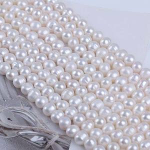 Perlas de Agua Dulce Blancas Casi Redondas de 7-8 mm al por Mayor de Zhuji, Cuentas Sueltas Rosadas Semiterminadas para Manualidades DIY - Product Image 2