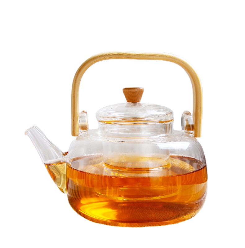 Heat-resistant glass tea cooker fruit scented tea pot with infuser tea set