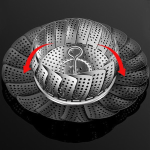 Foldable 304 Stainless Steel Steamer Rack Thickened Kitchen Multi Functional Telescopic Steamer Basket - Product Image 2