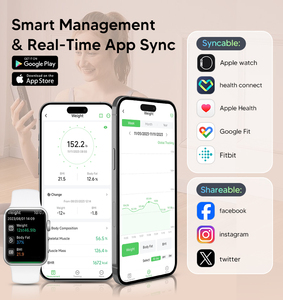 New Thông Minh Kỹ thuật số cơ thể chất béo quy mô với lớn LED hiển thị 4 điện cực BT kiểm soát quy mô phòng tắm điện tử chế độ ứng dụng - Product Image 5