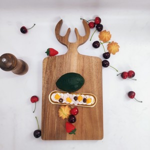 Juego de tablas de cortar de madera de acacia con asas para uso en la cocina, bloques de cortar rectangulares de forma irregular - Product Image 3