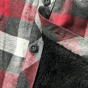 Thick Zip Plaid Flannel Shirts Quilted <strong>Lined</strong> <strong>Coat</strong> With Pockets Men's Winter Shirt Jackets - Product Image 4