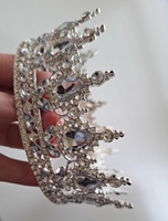 Diadème Couronne Baroque en Cristal Doré, Bandeau de Princesse Élégant pour Mariage, Remise de Diplôme, Diwali, Fête d'Anniversaire, Fournitures de Fête