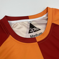 Maillot de football rétro brodé personnalisé en usine, design patchwork en polyester, respirant, coupe oversize