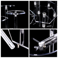 Support de bijoux hexagonaux pour table d'exposition ou support de figurines d'action en acrylique transparent créatif