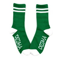 Chaussettes rayées pour femmes OEM, rayures vertes et blanches, haute élasticité, antidérapantes, anti-odeurs, en coton