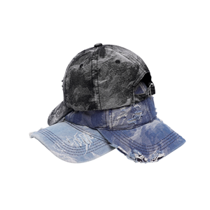 หมวกเบสบอลสไตล์วินเทจเรโทรอเมริกัน ผ้ายีนส์ฟอกแบบดิสเทรส หมวกทรงแด๊ดแคป  โลโก้สั่งทำพิเศษ  ลายพิมพ์ซับลิเมชั่นด้านหน้า - Product Image 4