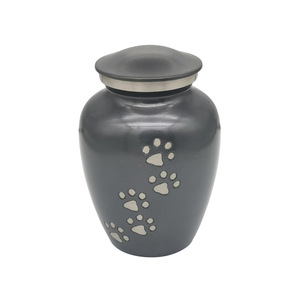 Urna Funeraria per Animali Domestici con Impronte di Zampe di Gatto e Cane in Lega di Alluminio, Urna per Cremazione di Animali Domestici - Product Image 1