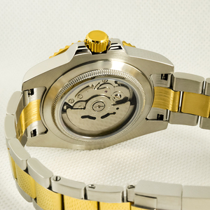 Montre automatique exclusive en acier inoxydable, résistante à l'eau, avec cristal saphir, bouton poussoir, fermoir caché, réserve de marche de 40 heures - Product Image 6