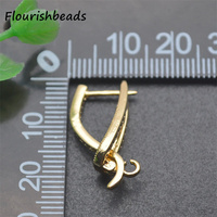Accessoires de bijouterie Anti Fading 18K Plaqué or Métal Laiton CZ Pave Géométrique Triangle Boucle d'oreille Crochets Résultats