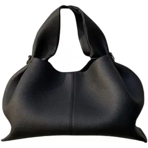 Tas tangan untuk wanita desainer sedang tas Hobo wanita Bucket Pu lembut pegangan atas tas tangan abu-abu unta