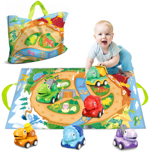 ของเล่นเด็กขายส่ง รถการ์ตูนพลาสติก 2-in-1 รูปสัตว์ ยานพาหนะขนาดเล็ก พร้อมพรม กระเป๋า แผนที่ และตัวต่อ - Product Image 2