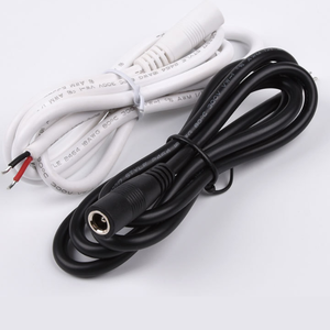 كابل توصيل طاقة DC بطول 1 متر، 10 أمبير، ثنائي النواة، 18AWG، موصل أنثى DC5521 مقاس 5.5*<span class=keywords><strong>2</strong></span>.1 ملم مع نهاية سلكية مفتوحة - Product Image 5