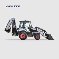 Chargeuse-pelleteuse compacte AOLITE BL90 2,5T, 4 roues motrices, chargeuse-tracteur, excavatrice, équipement de construction multifonction