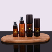 Flacon pulvérisateur en verre ambré givré noir de 50 ml pour cosmétiques et toniques