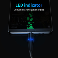 Câble de charge magnétique tressé en nylon 3 en 1 Câble de données de charge rapide 3A USB C pour téléphone portable