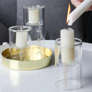 شمع البارافين المتين والأنيق مع إضاءة دافئة وامض ، مثالية لديكور الموقد ورف الكتب - Product Image 3