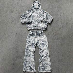 Ensemble sweat-shirt et pantalon de survêtement pour homme KIingSen, tissu en molleton personnalisé, impression DTG sur toute la surface, streetwear, hip-hop, tenue de sport - Product Image 3