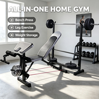 Banc de musculation professionnel réglable de haute qualité avec support de squat, conception stable et anti-oscillation pour usage domestique et commercial