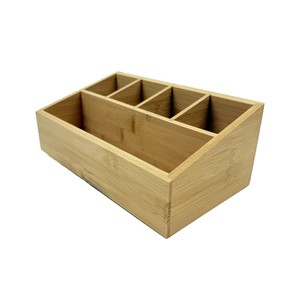 Bamboo Desktop Storage <b>Box</b> With Partitions Eco Friendly <b>Makeup</b> Organizer For Home Office Desk Lipstick Holder - Product Image 1