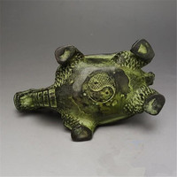 Sculpture de tortue dragon en laiton imitation antique haut de gamme, peinte à la main, figurine de table, art chinois, objet de collection, cadeau pour la vente en gros