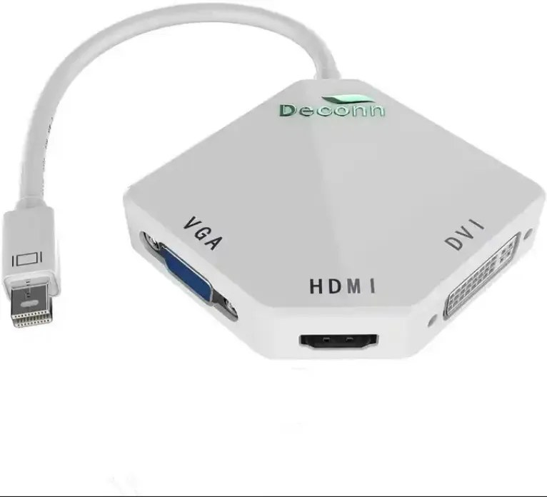 CableDeconn The Cobra Apariencia Multifunción Thunderbolt Mini DisplayPort DP a HDMI VGA DVI Adaptador convertidor de cable