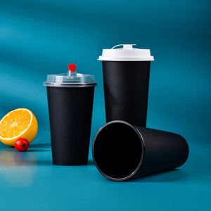 Gobelets personnalisés recyclables 12oz 16oz 24oz à emporter, gobelets en plastique noir givré PP avec logo imprimé pour jus, boissons, eau minérale - Product Image 6