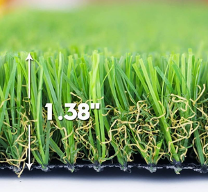 Gazon artificiel 1,38 m de hauteur, pelouse synthétique haute densité, tapis décoratif vert réaliste pour extérieur - Product Image 1