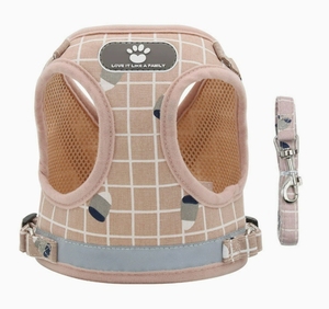 小型犬用ペットリーシュとハーネスセット-ポリエステル製ソリッドクラシックデザイン、光反射＆通気性あり - Product Image 5