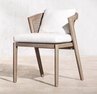 Meubles d'extérieur commerciaux modernes, chaise de salle à manger en teck, ensemble de chaises de salle à manger en bois massif
