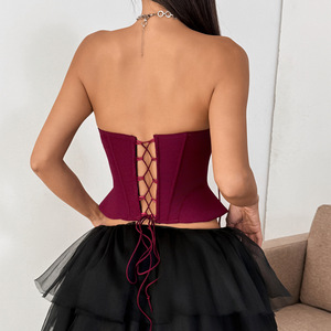 Novità <span class=keywords><strong>2025</strong></span> Top Bustier di Design di Alta Gamma Stile Spice Girl con Stecche di Balena, Corsetto Sexy da Donna con Allacciatura a Corda in Vita - Product Image 6