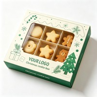 Caja de Regalo Navideña de Alta Gama con Logotipo Personalizado para Galletas, Caja de Dulces con Recubrimiento UV para Regalos Navideños