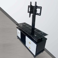 Nouvelle table TV en verre trempé, meuble TV simple et tendance avec tiroir