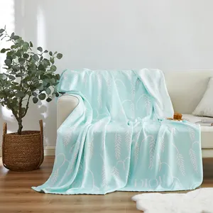 Couette d'été lavable de luxe en soie glacée d'été de haute qualité couverture de refroidissement de couleur unie en gros