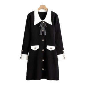 Novedad Primavera 2025 Transfronteriza: Elegante Estilo Dama Madura de Alta Gama, Tipo Diosa, con Lazo y Corte en A, Tejido - Product Image 5