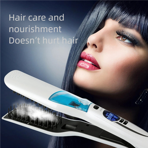 Yeni Buharlı Elektrikli Seramik Saç Düzleştirici 2'si 1 Arada Düzleştirme ve Kıvırma Ütüsü |   Islak ve Kuru Saçlar İçin Hızlı Şekillendirme - Product Image 2