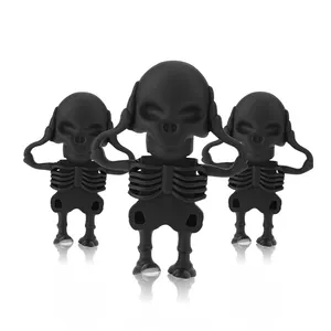 Nieuwigheid Halloween Promotie Cadeau Pendrive Hoax Skeleton Skull Cartoon Pvc Usb Flash Drive 2.0 16Gb