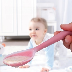 Cucchiaio per Bambini in <span class=keywords><strong>Silicone</strong></span> Morbido con Manico Lungo, Utensile da Cucina, 100 Pezzi, Sostenibile e Lavabile in Lavastoviglie - Product Image 1