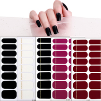 Échantillon gratuit d'autocollants de vernis à ongles en gel autocollants de couleur unie enveloppements d'ongles sans UV, non toxiques, imperméables