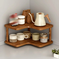Étagère d'angle en bois pour comptoir, organisateur de rangement pour cuisine et salle de bain, support de rangement pour petits espaces, étagère moderne pour la maison