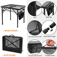 Barbecue portable en métal à hauteur réglable de 1,8 m pour randonnée, événements, fêtes, jardin, pique-nique, pêche, plage, cuisine
