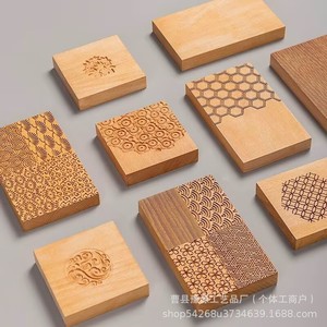 Wooden <b>Confectionery</b> Mold Engraved Flower Pattern For Tea Cake Making Custom Size Eco Friendly Packaging Tool - Product Image 3