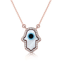 Collier pendentif en argent sterling S925 véritable, en forme de paume, avec opale et chaîne croisée, électroplaqué
