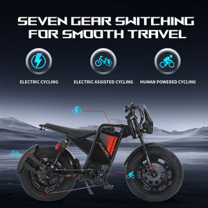 Vélo de montagne à pneus larges 20x4 pouces avec moteur à moyeu sans balais 500W, <span class=keywords><strong>batterie</strong></span> au lithium 48V, cadre en acier au carbone 7 vitesses, freins à disque - Product Image 5